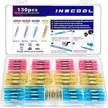 130pcs Heat Shrink Butt Connector, Waterproof Crimp Electrical Wire Connector, Butt Splice Terminal Best for Repair and Maintenance. Suitable for Automotive, Decoration Wiring, Marine Wire Joint