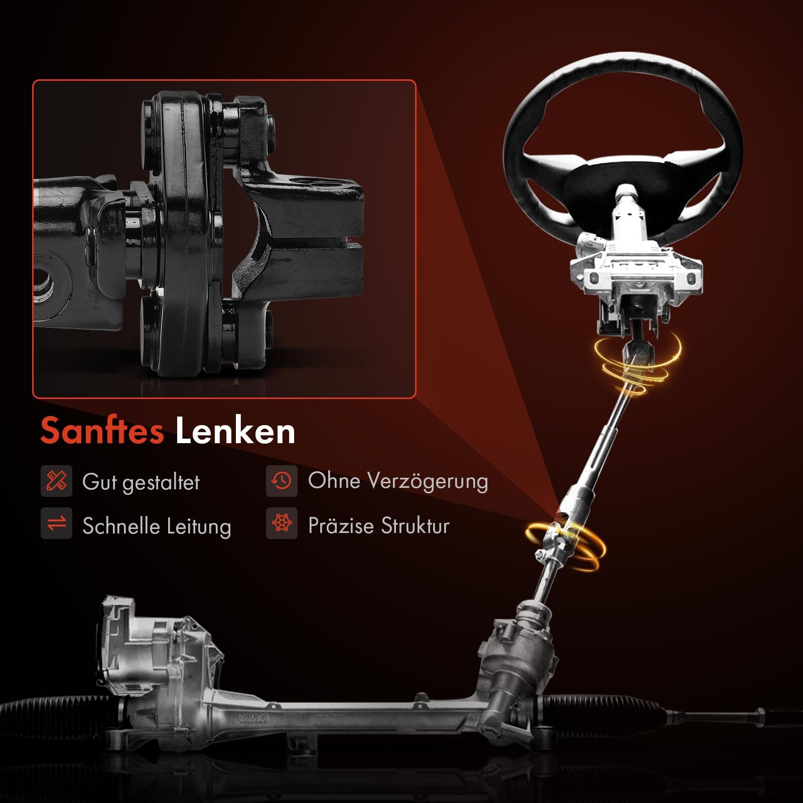 Frankberg Columna de dirección Eje de dirección Compatible con Serie 3 Compact E46 Serie 3 Touring E46 Serie 3 E46 Serie 3 cabrio E46 Serie 3 Coupé E46 Replace# 32301094703