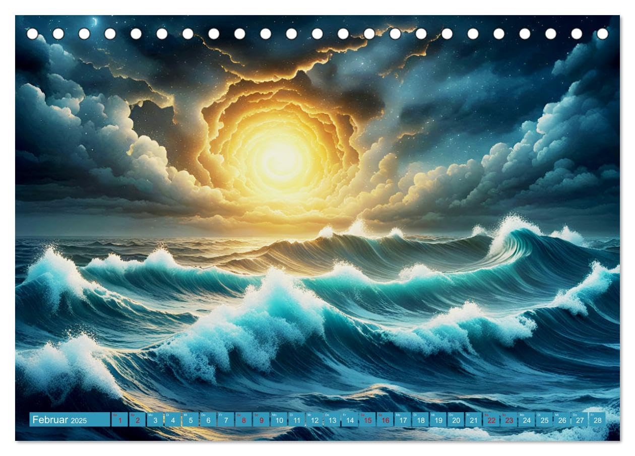 Stürmische Wellen (Tischkalender 2025 DIN A5 quer), CALVENDO Monatskalender: Tanz der Meereswogen, inspirierende Naturgewalt. (CALVENDO Natur)