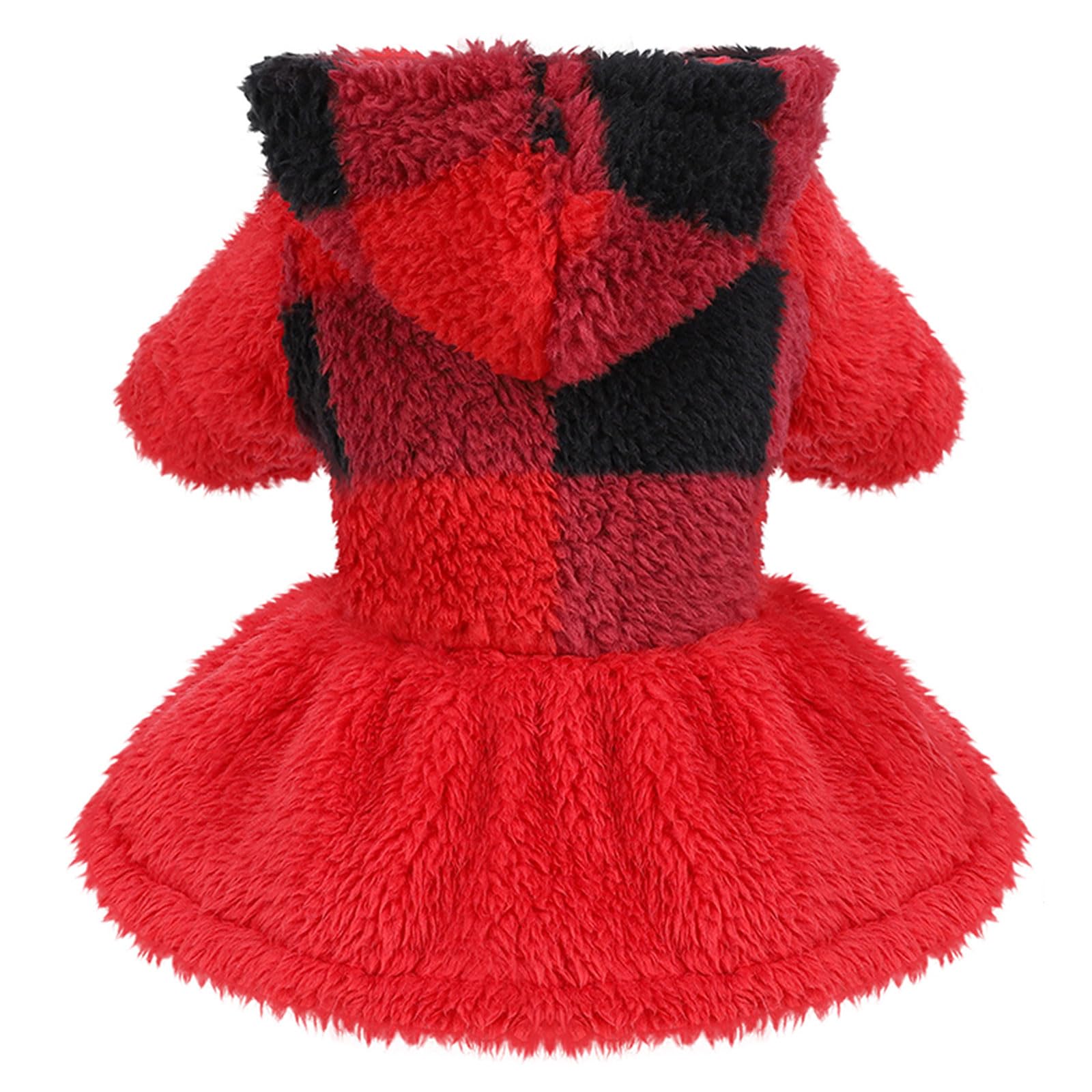 Dog Sweater Fleece Dog Hoodie Winter Puppy Clothes for Small Dogs Boy Girl Pet Cold Weather Doggie Coats Fall Doggy Sweatshirt for Chihuahua Yorkie Cat Sweater Costume (Red Plaid, XX-Small)