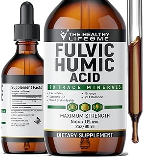 Liquid Fulvic Acid + Humic + Trace Minerals | Hydration | Keto Supplement | Energy | pH Balance | Hair | 2-Month Supply | ...