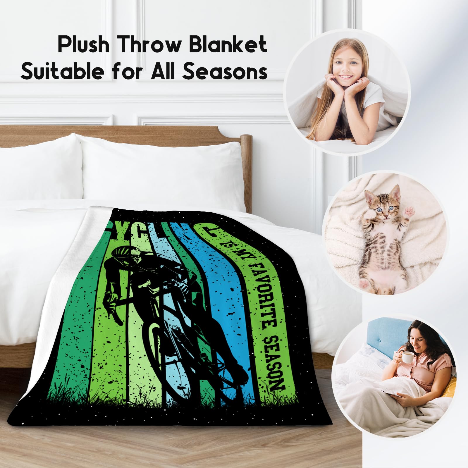 Bicycle Cycling Blanket, Mountain Bike Blanket for Men Adults, Bicycle Gifts for Cyclists, 40