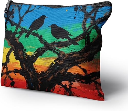 Miniatura 2 de Cafl Bolsa de maquillaje para mujeres y niñas, organizador de viaje portátil de gran capacidad, 10 x 8 pulgadas, Lindos gatos 02