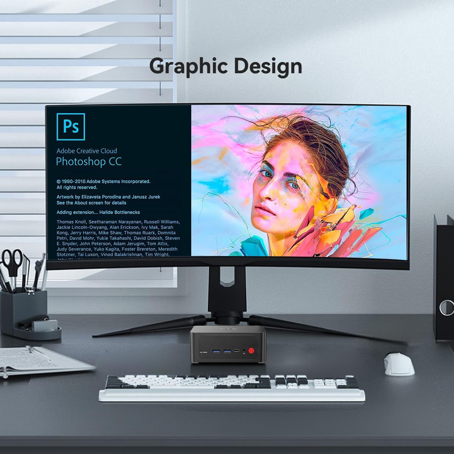 Graphic design workstation with TRIGKEY S7 Pro Mini PC