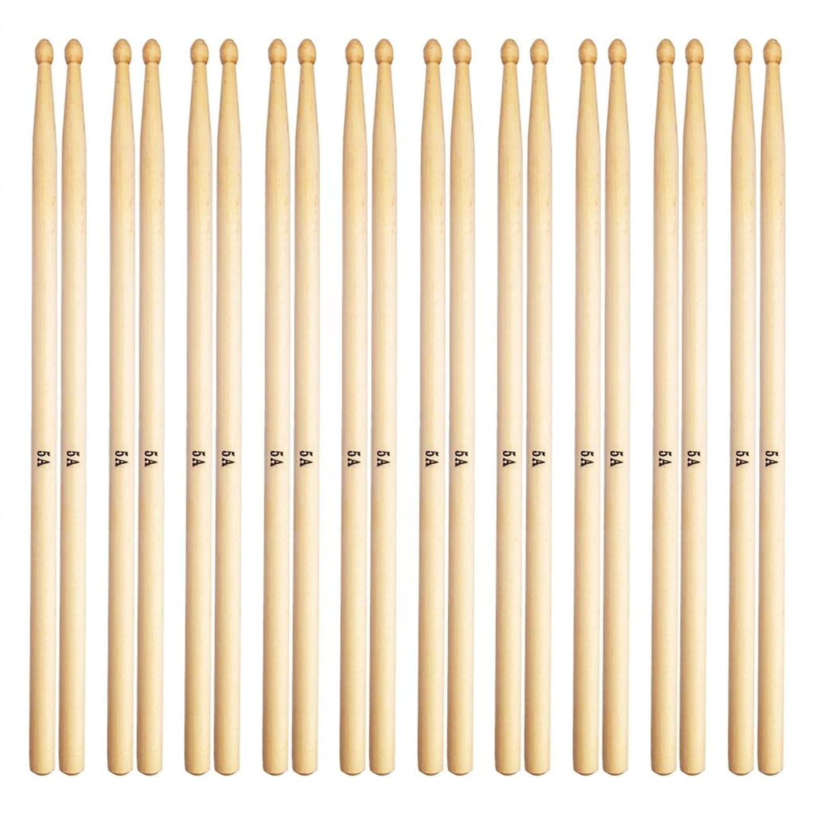 Baquetas para Principiantes Baquetas De Madera De Arce Con Punta Ovalada, Baquetas 5A, Juego De Batería De 16 Pulgadas De Longitud, Accesorios Para Instrumentos (Color : 10 pair)