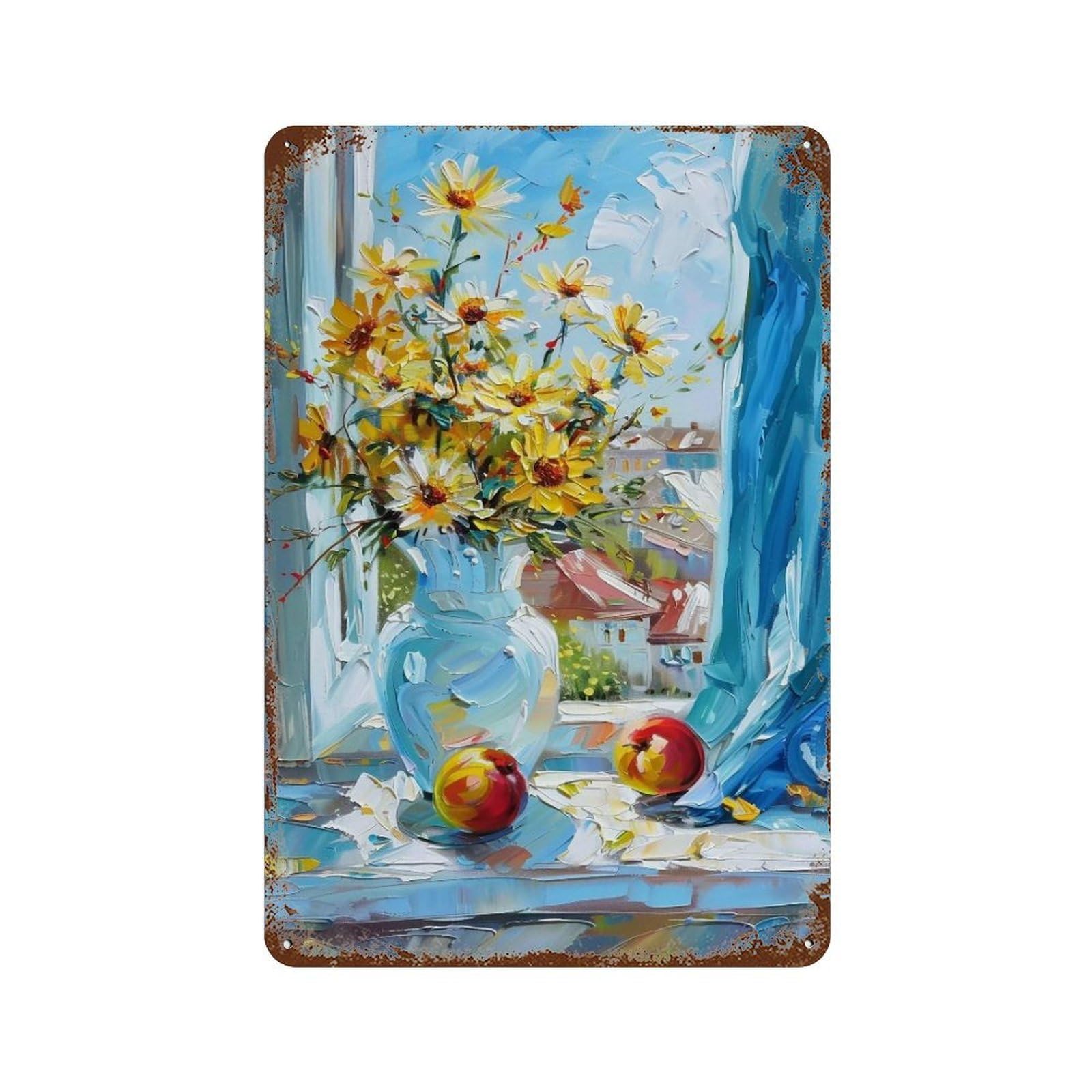 Hduryeyryy Multicolour Daylight Floral Still Life 01 Wall Retro Iron Vintage Art Metal Tin Sign Poster Modern Home Cofffee Club Art Bar Shop Decor 30X20cm