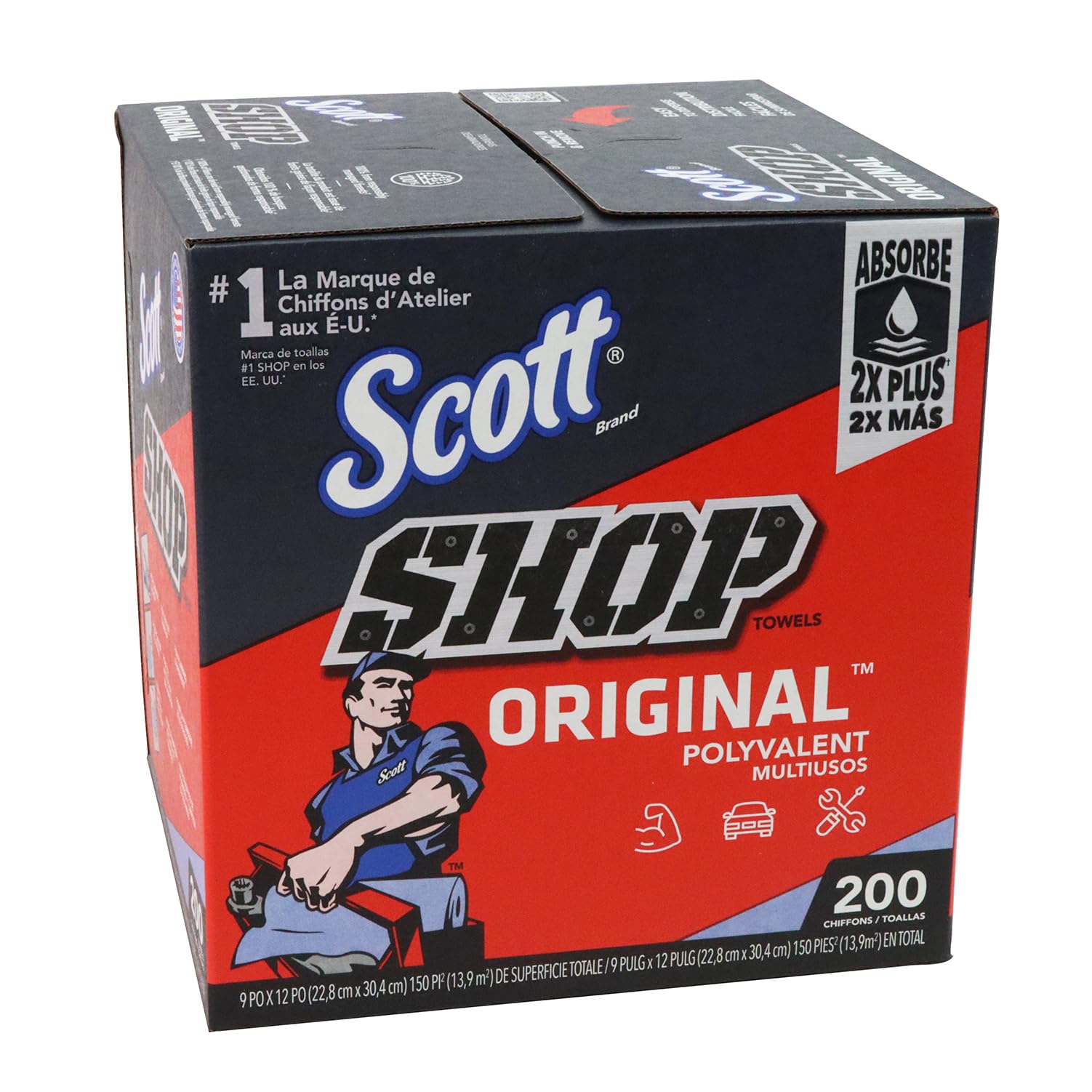 Amazon.co.jp: SCOTT ショップタオル ブルー BOX 200枚 65920