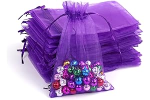 Lautechco 100Pcs Organza Bags 3x4 inches Purple Organza Gift Bags