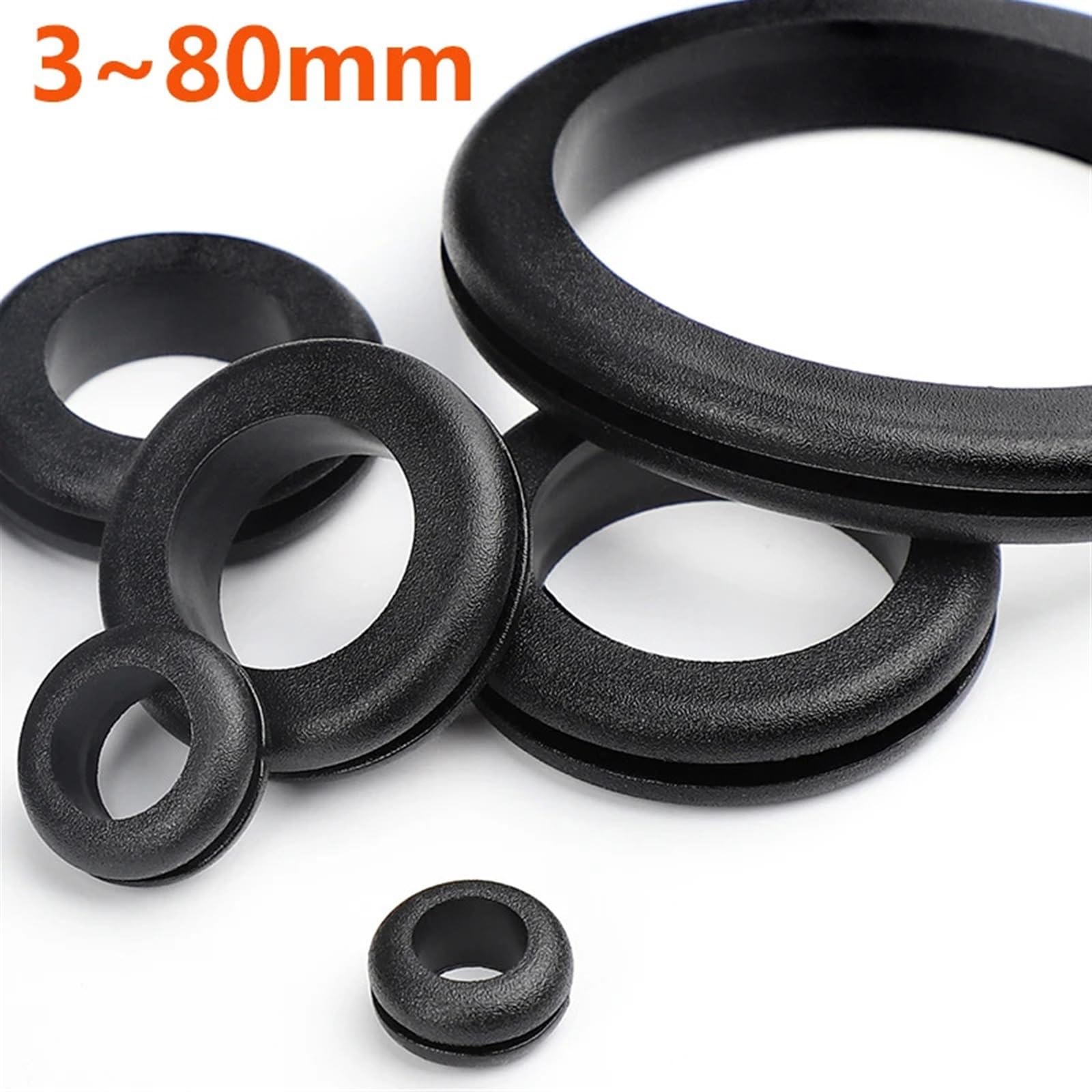 Anillo de sellado de goma de 3~80mm de espesor, junta de ojal de sellado de aceite for proteger el Cable, anillo de protección de orificio, Hardware de arandela de cuña(60mm (5Pcs))