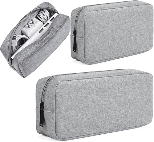 Miniatura 11 de Bolsa organizadora electrónica, bolsa organizadora de cables de viaje, impermeable, portátil, accesorios electrónicos, estuche multifuncional para