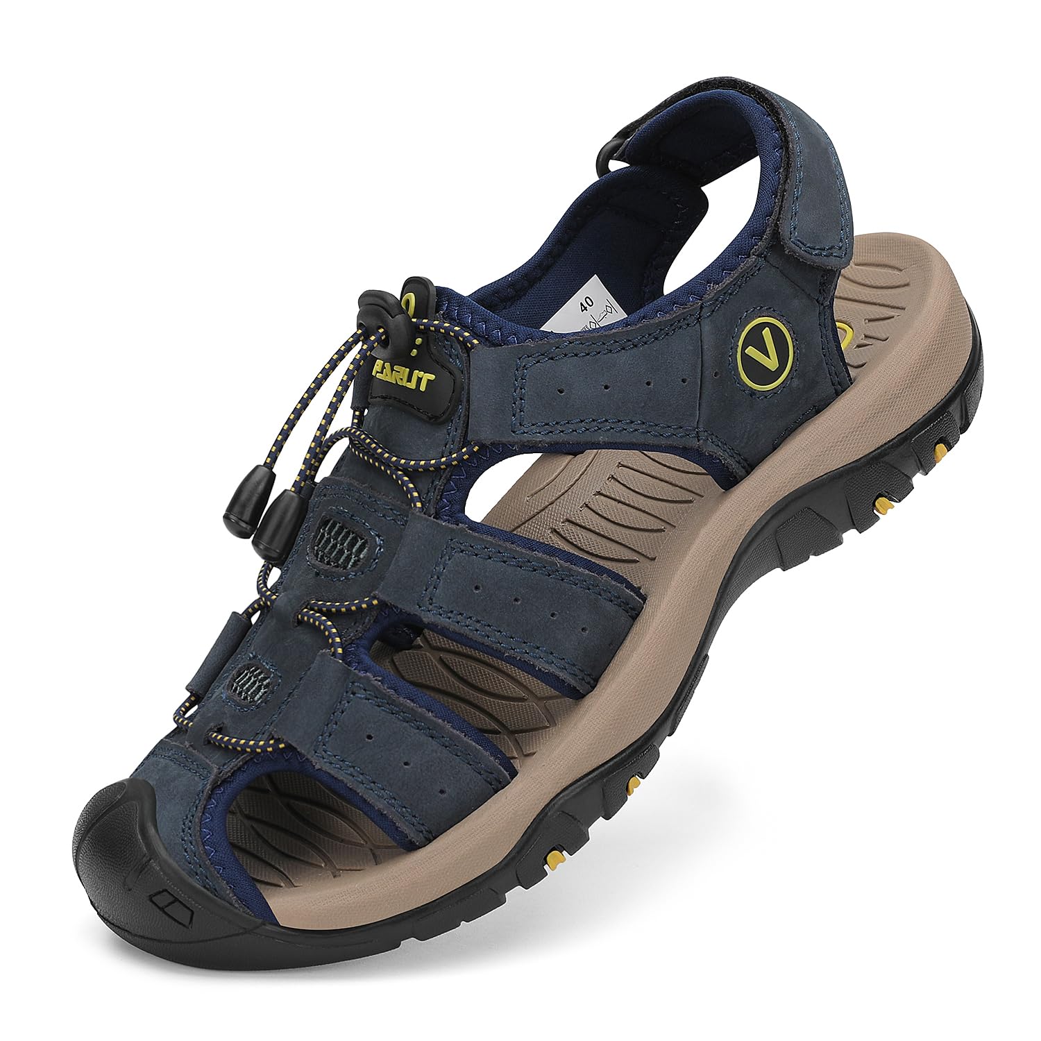 FLARUT Sandalen Herren Outdoorsandalen Sommer Wanderschuhe Trekkingsandalen Leder Strand Wandersandale Laufschuhe Lässige Sneaker Sportsandalen