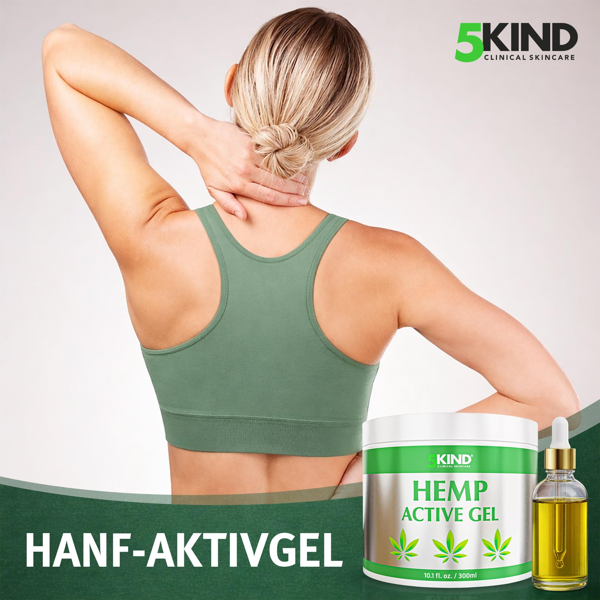 5Kind Hanf Aktivgel - 300ml - Natürliche Inhaltsstoffe - Für alle Hauttypen