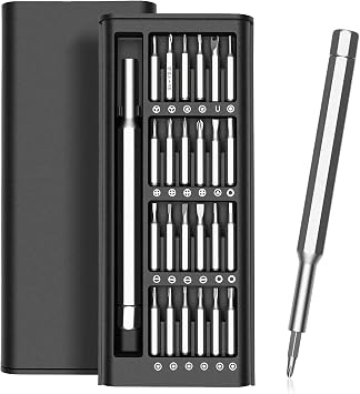 TENOC 25-in-1 Precision Screwdriver Set, Magnetic Chrome Vanadium Steel Bits, Aluminum Alloy Handle with 360 Swivel Cap for Electronics Repair