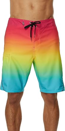 ONEILL Mens 20 Inch Fade S-Seam Boardshorts - Quick Dry Swim Trunks for Men with Fabric and Pockets,Fuchsia | S-Seam Fade,30