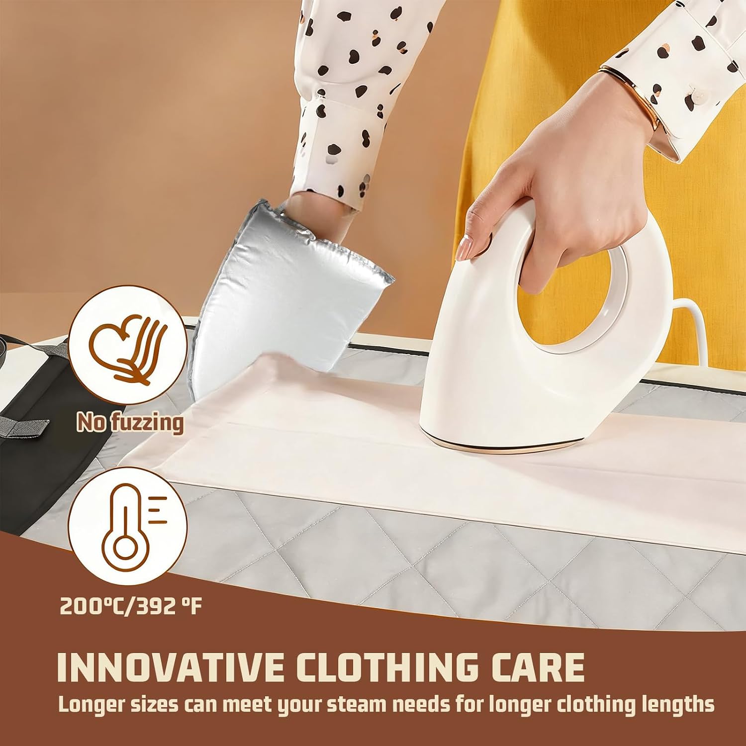 Over The Door Steamer Pad With Heat-Resistant Glove Steamer Board for Clothes Hanging Ironing Board Over The Door Portable Ironing Mat for Home And Travel Use