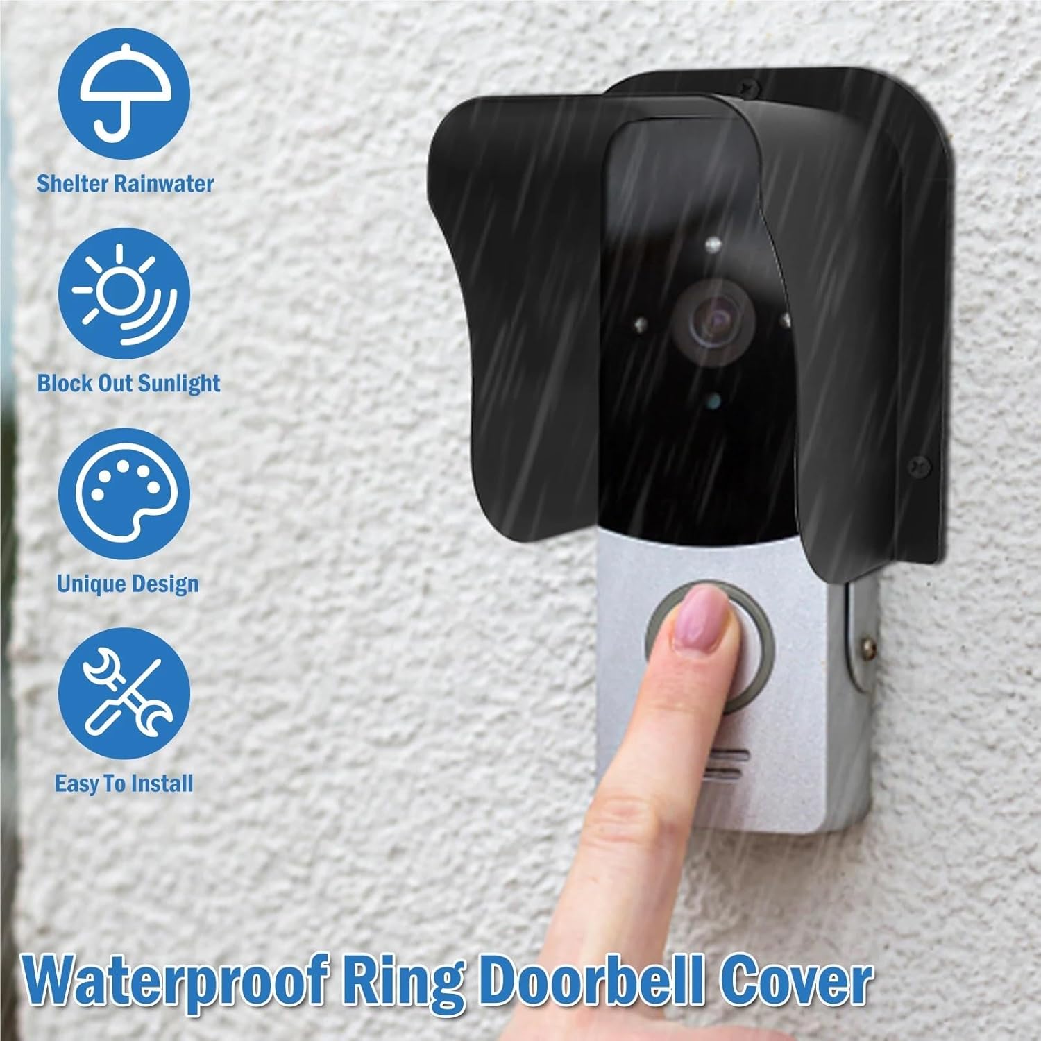 Doorbell Rain Cover Waterproof Metal Rain Cover for RFID Access Control Keypad Fingerprint Controller Door Bell Rainproof(Rain Shield of Metal)