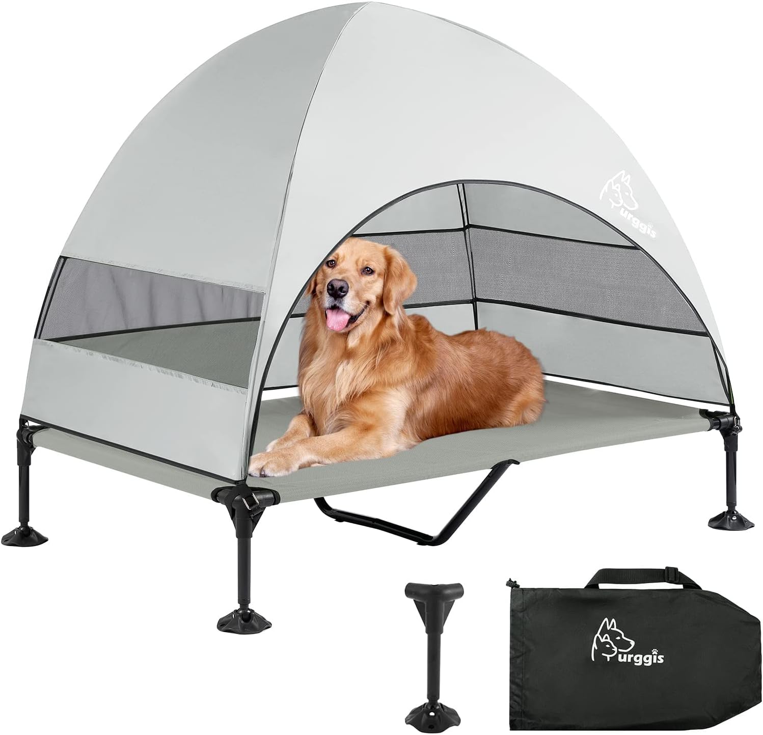Upgraded Elevated Dog Bed with Canopy, Portable Raised