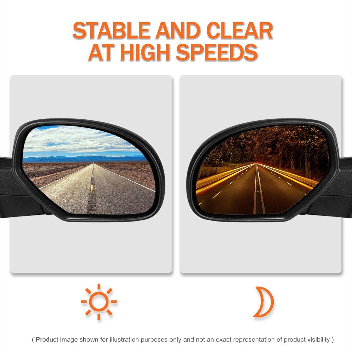 [Driver Side] Powered Adjusted Tow Towing Mirrors Compatible with Chevy/GMC GMT900 07-14,Black