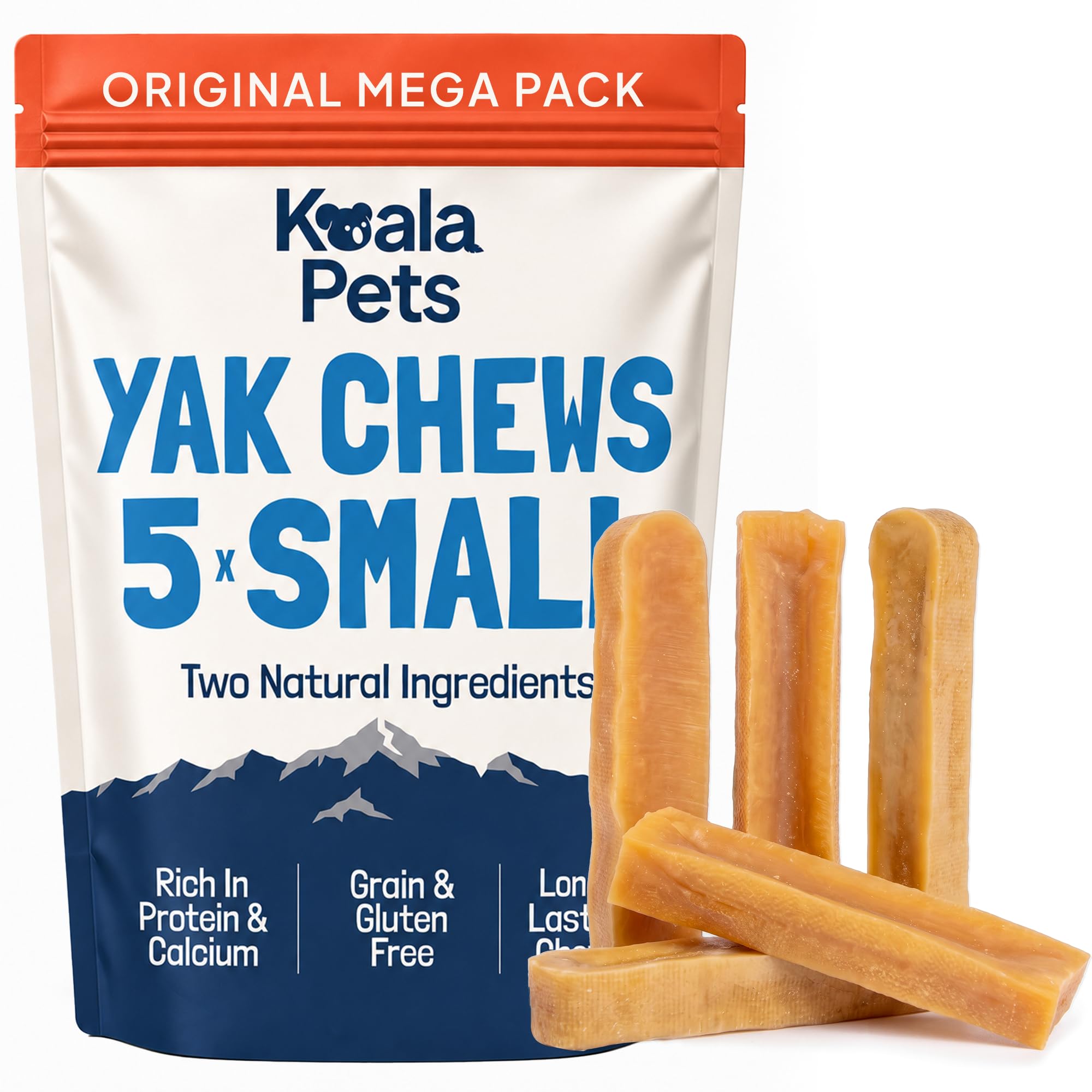 Yak Chews for Dogs Long Lasting Dog Chews, Himalayan Cheese (5 Pack Small)