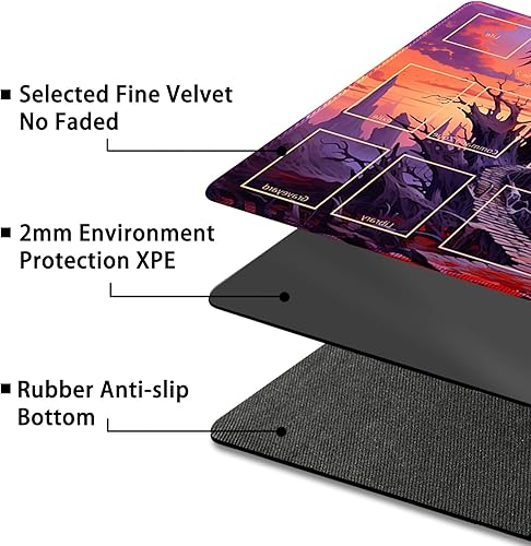 Miniatura 4 de Malqiqi Tapete de juego para MTG, con bolsas de almacenamiento gratis, tapete de juego de 24 x 14 pulgadas, TCG y tapete de juego de mesa para