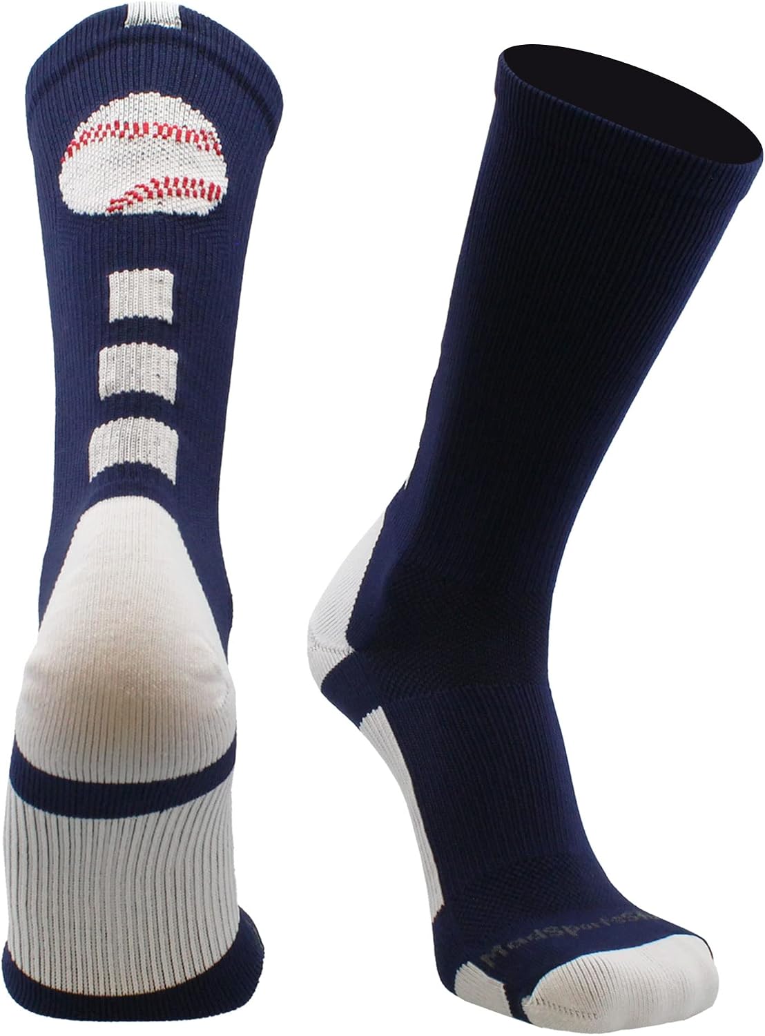 MadSportsStuff Baseball Logo Athletic Crew Socks (multiple colors)