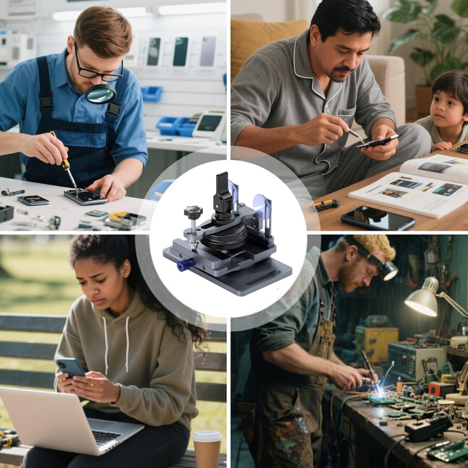 Herramienta de Extracción de Pantalla Rotación de 360° con Apertura Rápida | Pinza Abridora para Móviles Para mantenimiento y reemplazo de paneles de dispositivos