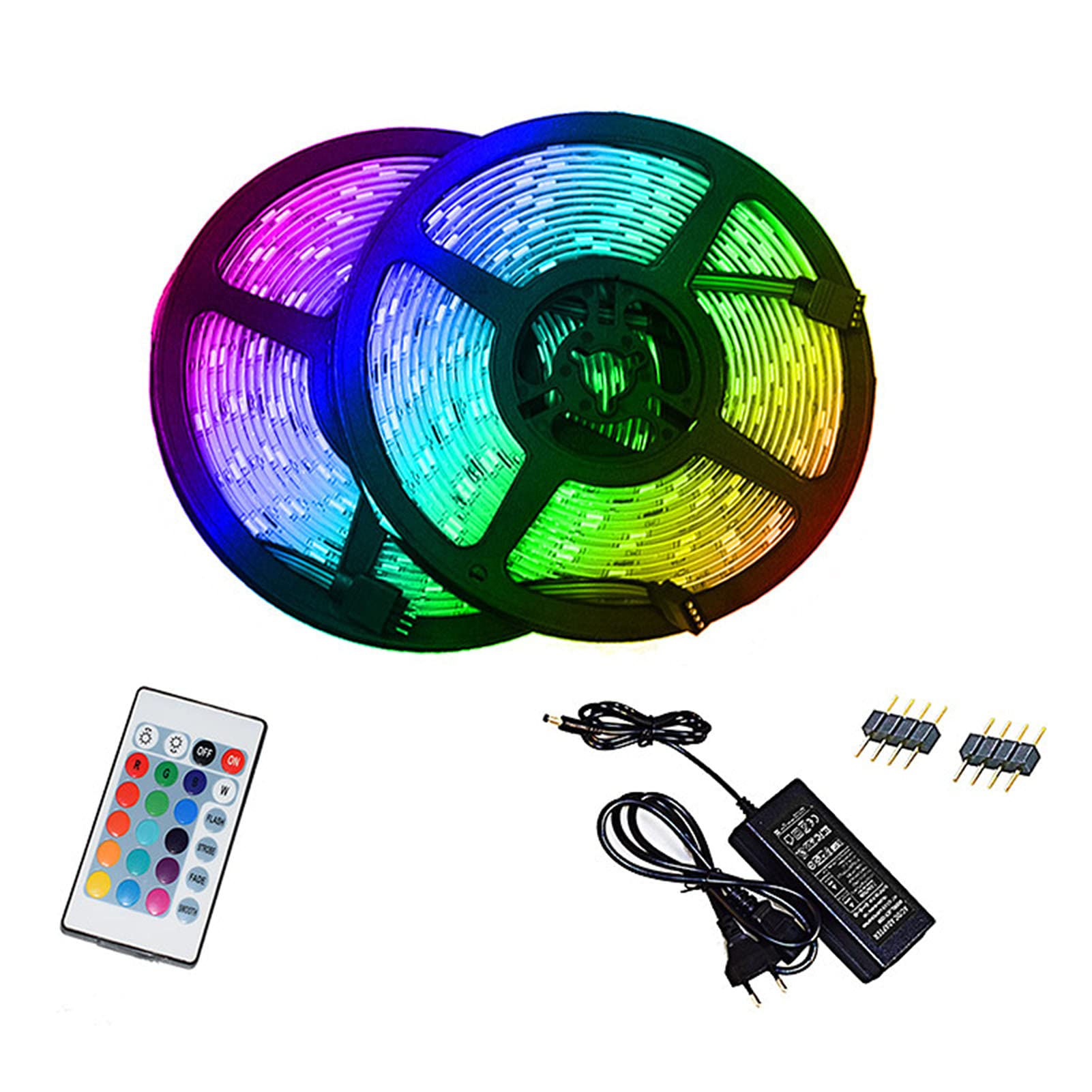 Taśma LED RGB LED, zmiana kolorów, możliwość ściemniania, 12 V, Dreamcolor z 44 przyciskami, pilot zdalnego sterowania na podczerwień, dekoracja do sypialni, na imprezę, dekoracja świąteczna (24