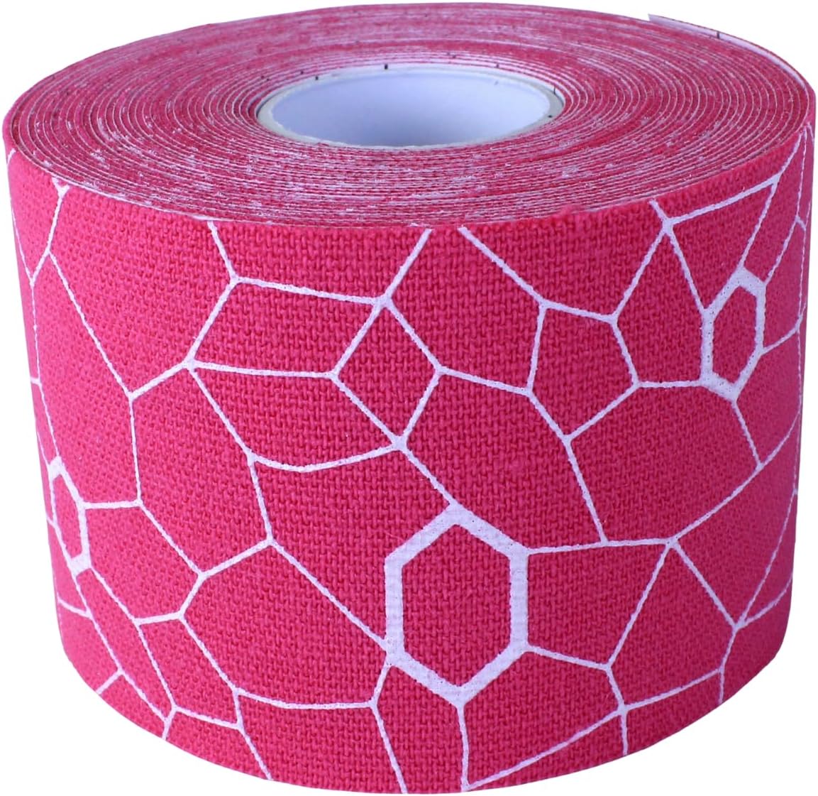 Kinesiology Natural Rubber Tape Standard Roll, [Pink/White Print, 2 Inch X 16.4 Feet]