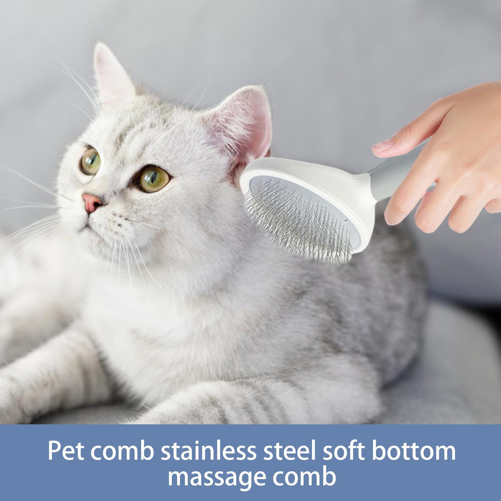 Cepillo para gatos,Cepillo para gatos Cepillo de aseo para mascotas para | Cepillo para quitar pelo de gato, para un cuidado suave y calmante, cepillo suave para gatos y perros