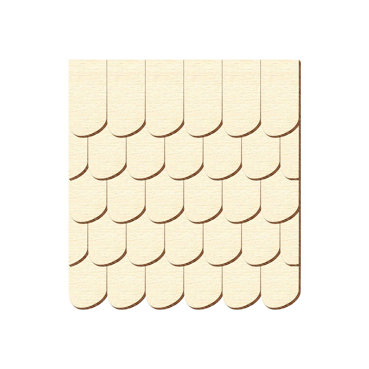 Tegole in compensato – Forma foresta nera sinistra – dimensioni e quantità, dimensioni scandole 150 mm x 75 mm, confezione da 100 pezzi