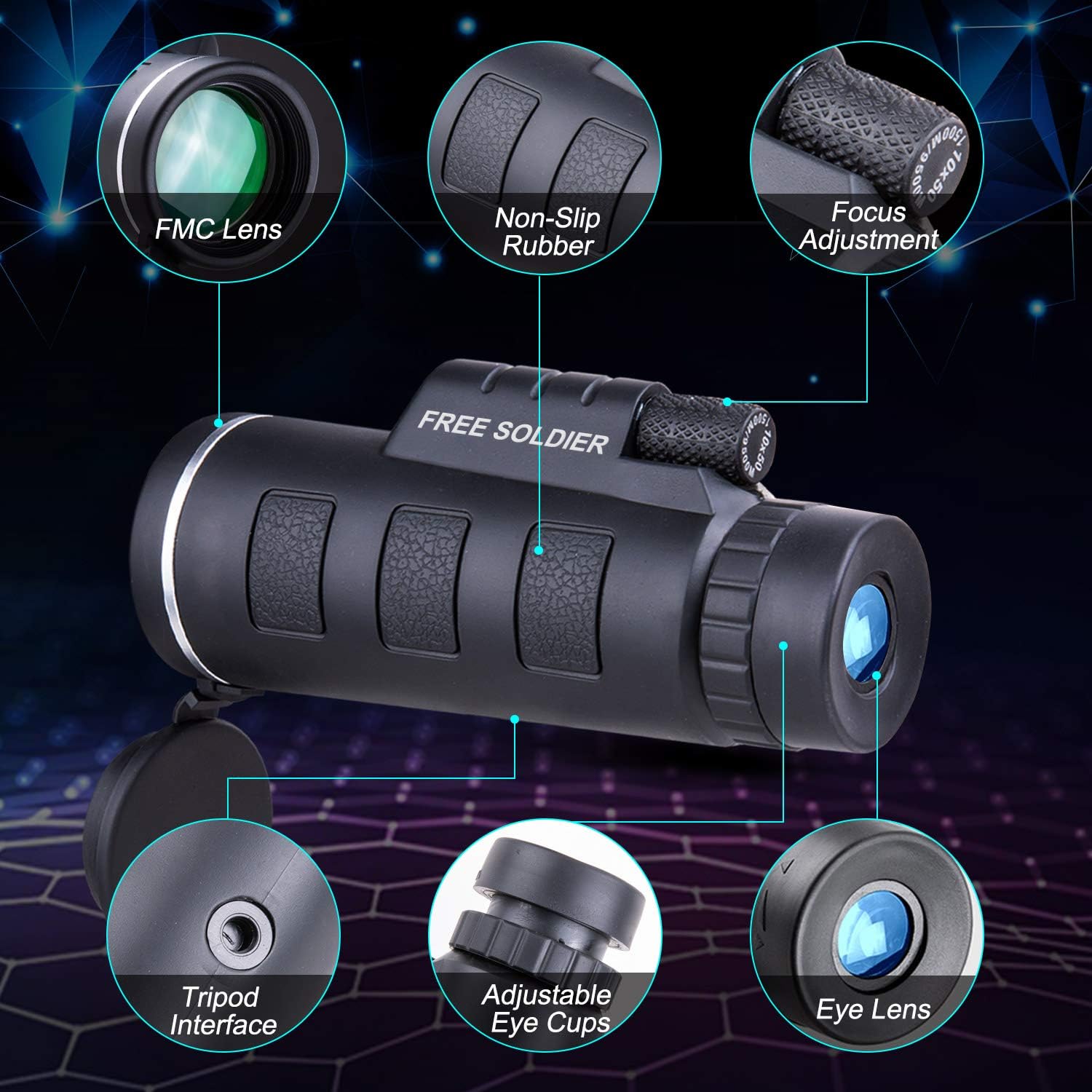 🛒 Crаzу Dеаlѕ 10x42 Monocular Telescope - High Power Hunting Monocular with Smartphone Adapter & Tripod for Bird Watching Hiking Camping Travel, Outdoor, Compact Monocular Telescope for Adults & Kids, Camo