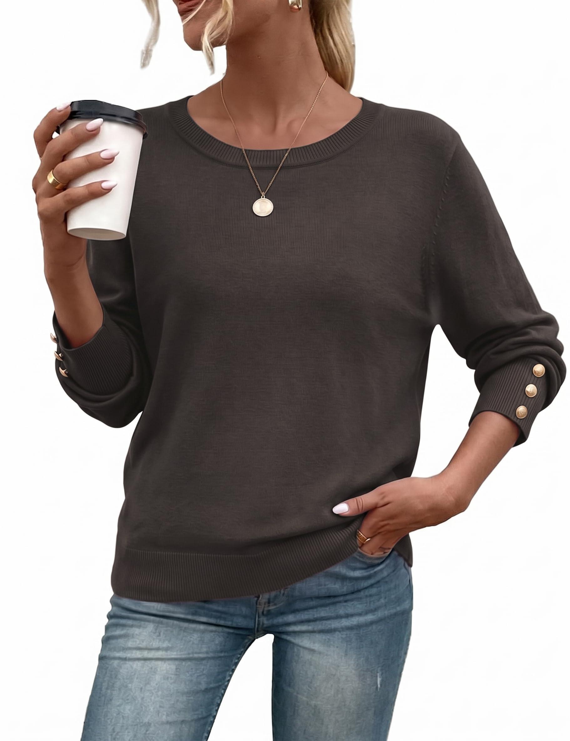 Marvmys Damen Strickpullover Rundhals & V-Ausschnitt Basic Pulli | Formstabile Rippstrick Bündchen Seidiger Viskose Mix Wollanteil Garantiert Kratzfrei Sanft Haut Zeitloses Basic Büro Freizeit