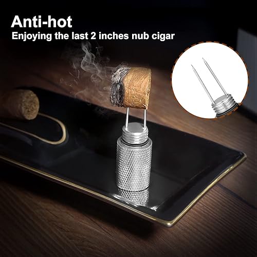 Miniatura 4 de Potenciador de cigarrillos de acero inoxidable con aguja de cigarros portátil para los amantes de los puros
