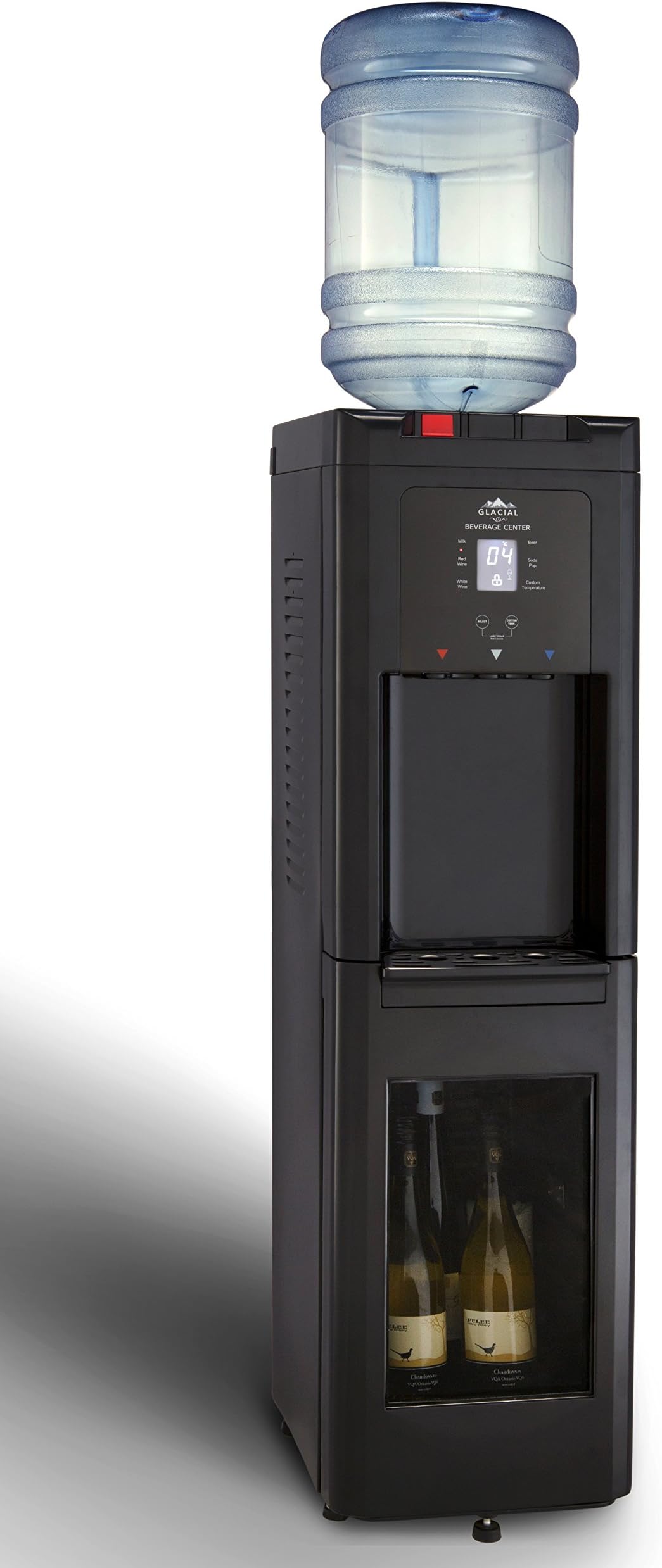 Glacial Beverage Center & Water Cooler, Cold, Hot and Cool Self Cleaning Tall Black Water Dispenser