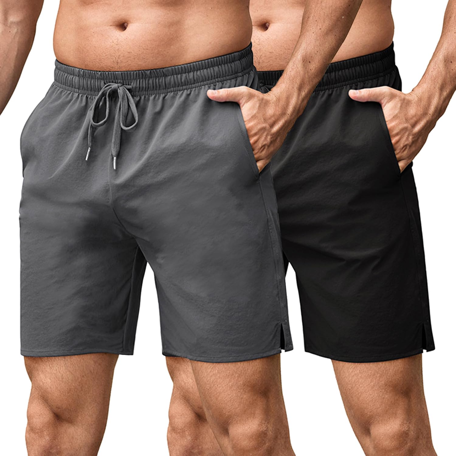 COOFANDY Mens Athletic Running Shorts 7 Quick Dry Lightweight Workout Gym Basketball Hiking Shorts with Pockets