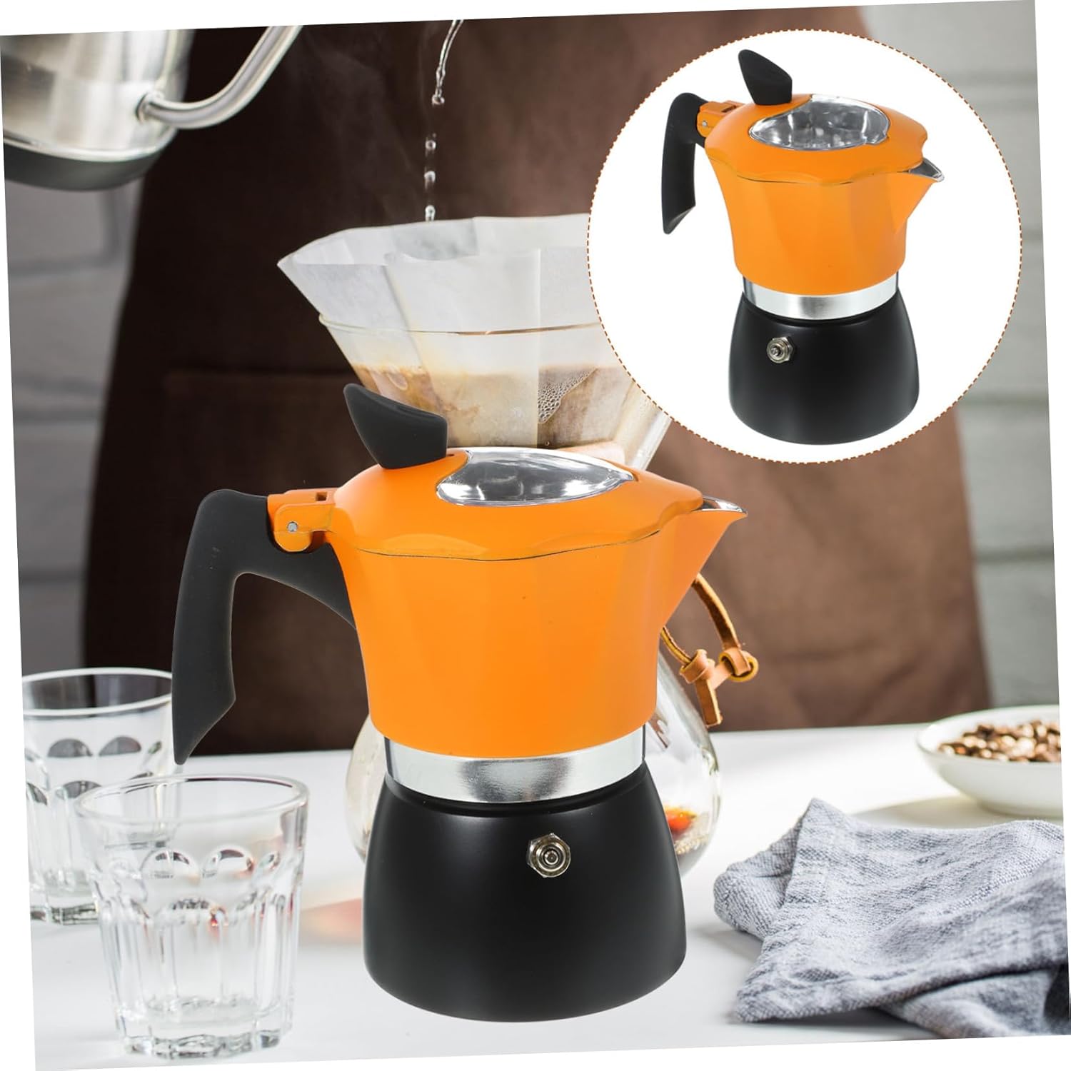Ciieeo Mocha Coffee Maker 1 Cup Stovetop Espresso Pot Compact Italian Style Octagonal Coffee Brewer Home Kitchen