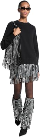Michael Kors Womens Studded Fringe Mini Skirt