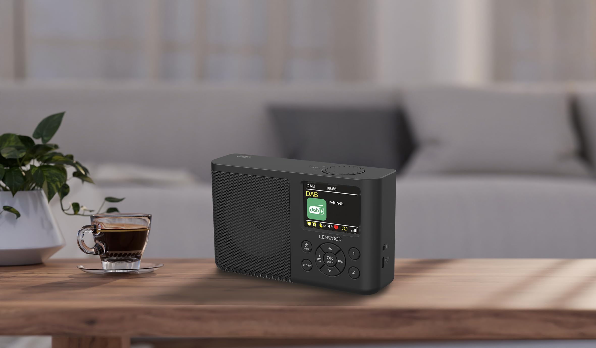 Kenwood CR-M33DAB-B Radio Portable Dab+ avec Bluetooth, Batterie Li-ION intégrée et écran Couleur de 6,1 cm, Port de Charge USB-C, Sortie Casque (stéréo), Noire