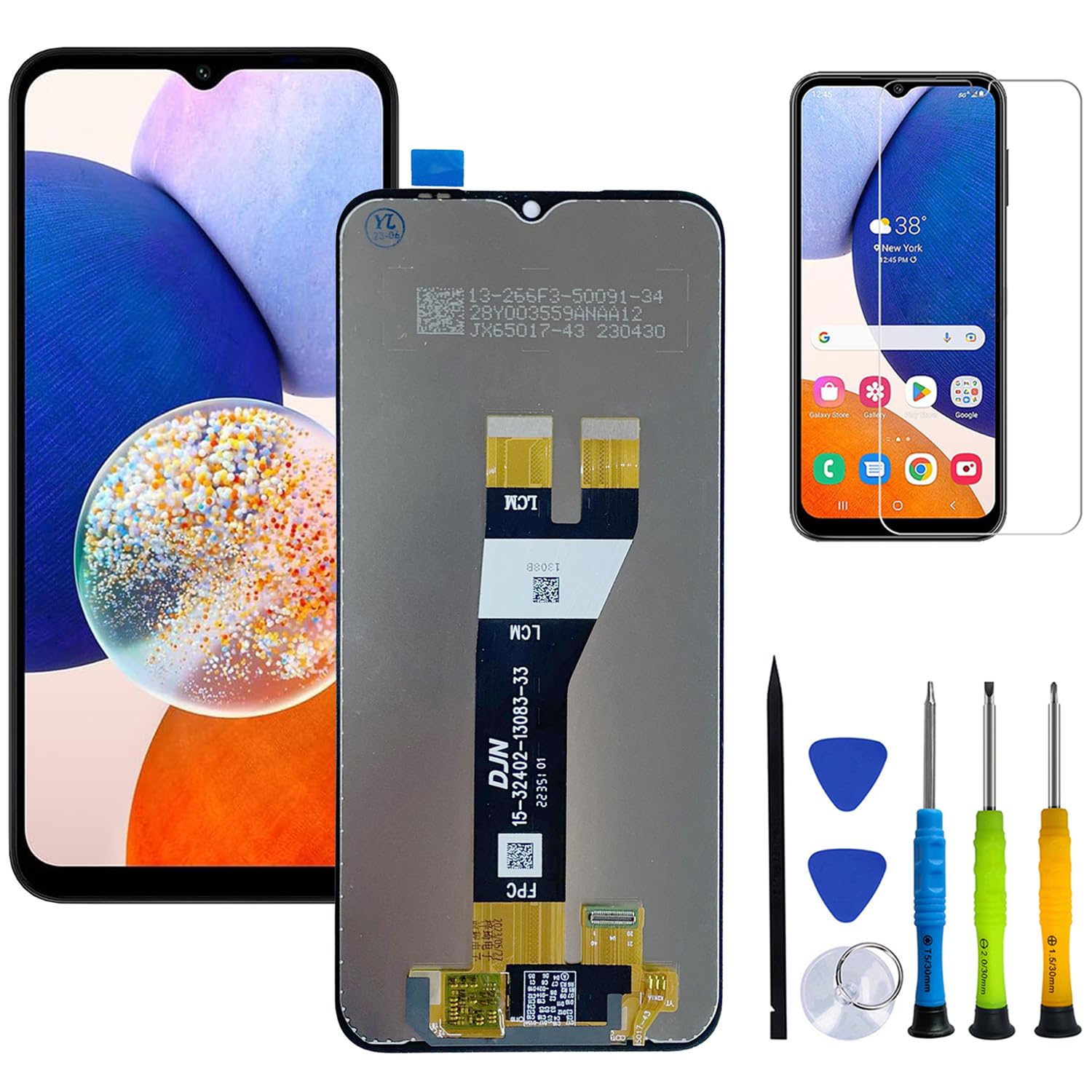 HQB-STAR for Samsung Galaxy A14 5G A146U Screen Replacement LCD Display Touch Screen for Samsung Galaxy A14 5G A146U Digitizer Assembly Parts with Tools (No Frame)