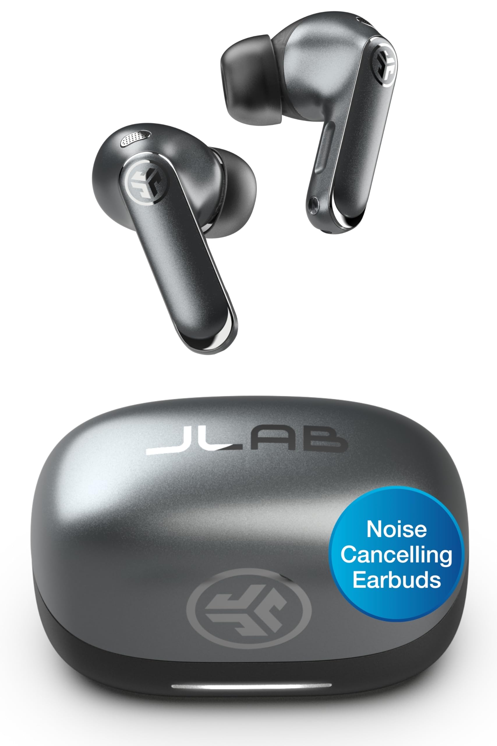 JLab Epic Pods ANC In-Ear Kopfhörer Bluetooth mit Noise Cancelling - Kabellose Earbuds 60+ Std. - Adaptive-Geräuschunterdrückung, Dual-Treiber Hi-Res Audio, Multipoint, IP55, Klare Anrufe, Schwarz