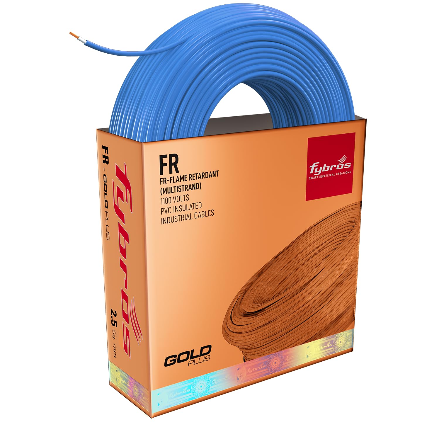 Fybros PVC Insulated 2.5 Sq Mm Wire| Multistrands FR Blue Copper Wires & Cables| Cables For wiring | 2.5 Sq Mm sqmm Blue wire 45 meter| Industrial Wire Cable| Electrical Wire
