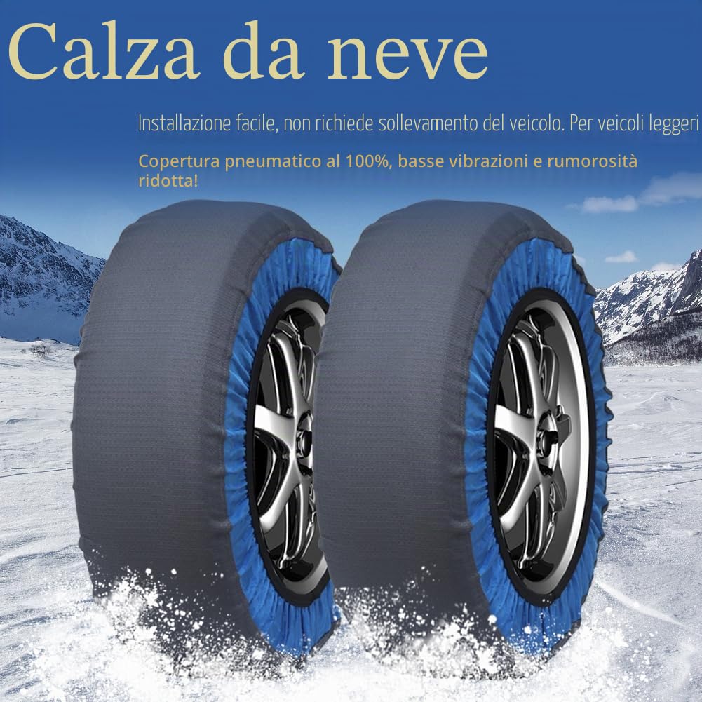 Calze da Neve per auto Catene da neve lavabili in tessuto per auto Montaggio rapido Facile da usare BL81