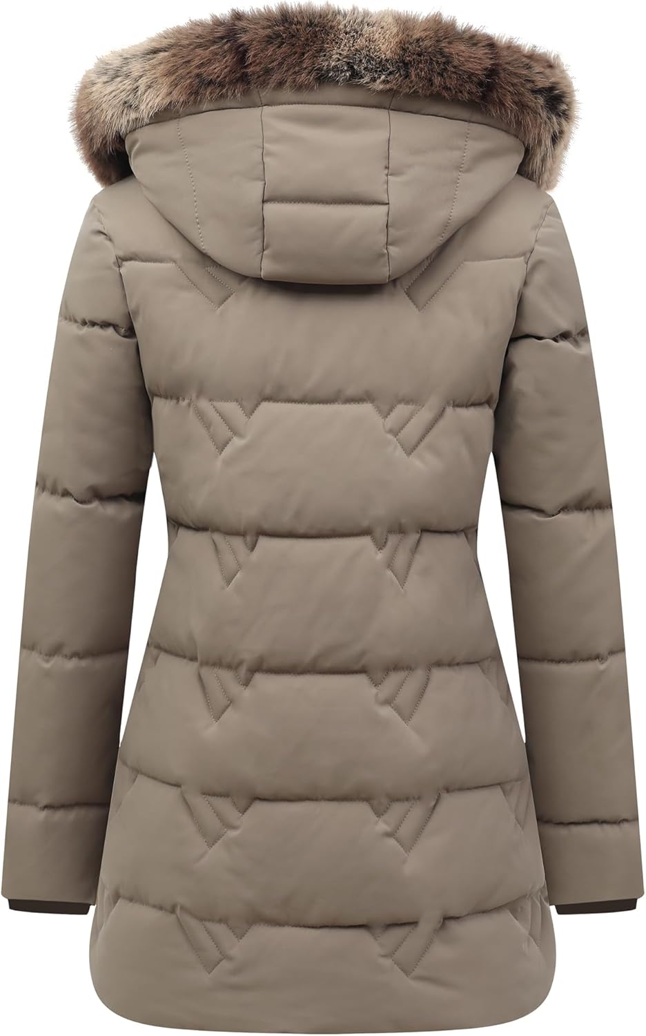 Women's Winter Coat Waterproof Long Insulated Parka with Detachable Hood - Image 3