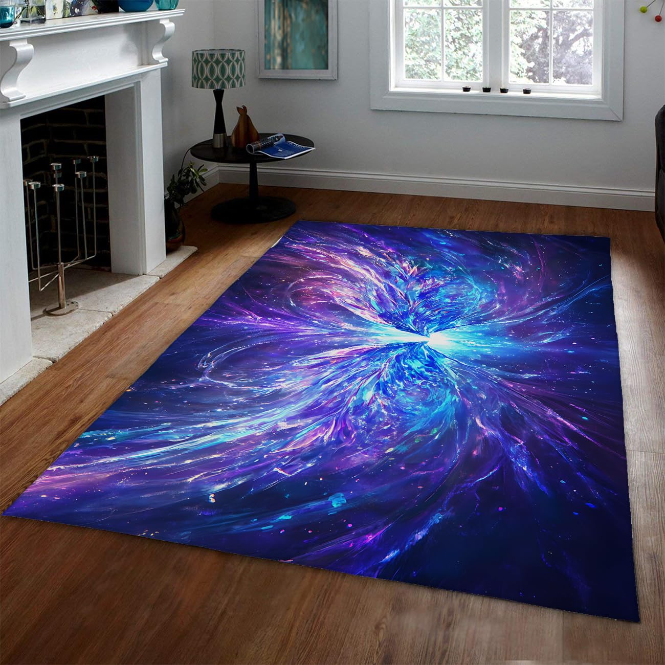 Futurystyczny dywan o tematyce fantasy, abstrakcyjny wzór feniksa, nadaje się do prania, niskie runo, duży dywan do salonu, do holu, mieszkania, 120 x 200 cm