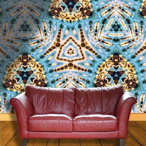 Miniatura 3 de Papel tapiz para techo, diseño de teñido anudado, decoración de pared, sala de estar, espacio animado de 31.5 pulgadas de ancho x 24 pulgadas de alto