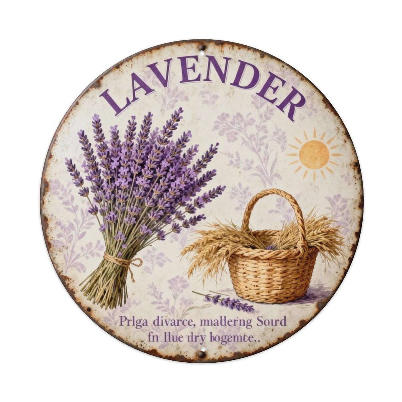 LAVENDER Metal Tin Sign Plaque