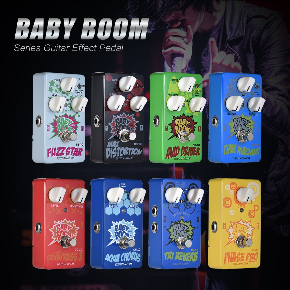Lixada Fuzz Effect Pedal,Fz-10 Baby Boom Series 3 Modes Fuzz Guitar Effect Pedal True Bypass Full Metal Shell