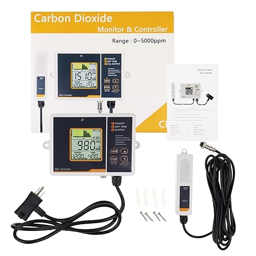 Miniatura 9 de Controlador de CO2 Controlador de dióxido de carbono con función automática de día y noche y relé Monitor de CO2 Sensor de CO2 NDIR para