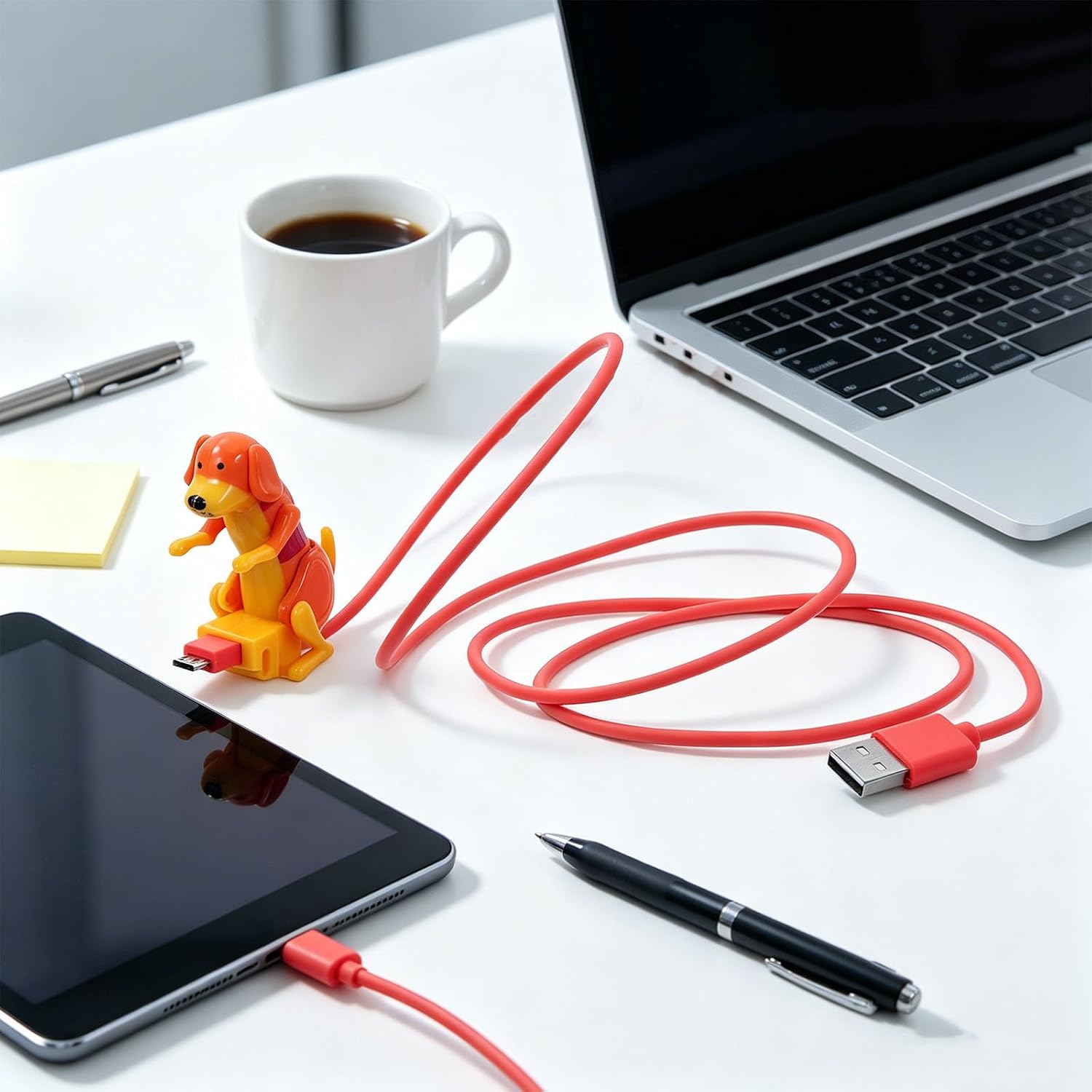 Luxshiny Orange Dog Shape Micro USB Charging Cable for Older Headphones and Tablets, 4ft Fast Charging Cable with Compact Portability and Sturdy Metal-Plastic Material, for Travel image 5
