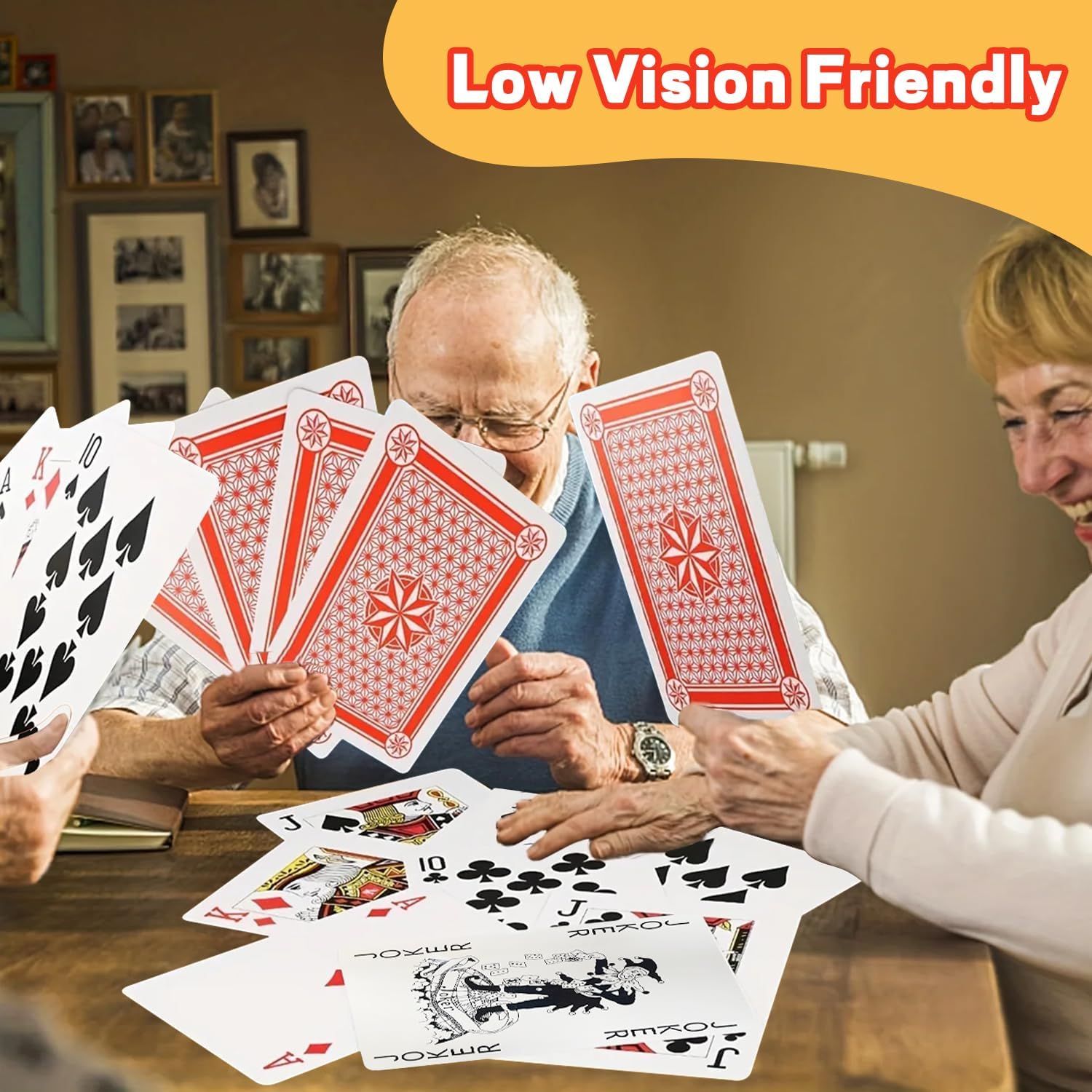 Jumbo Playing Cards, 8 x 11 Inches Giant Playing Cards for Family Game Night, Extra Large Casino Party Decoration for Adults and Kids (Pack of 2)